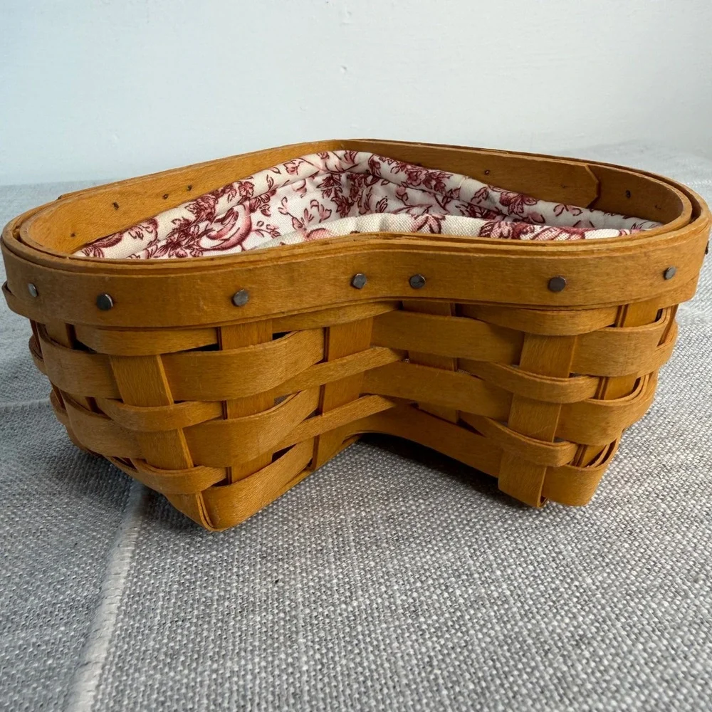 Longaberger 2000 Love Letters Sweetheart Basket & Liner‎ Cottagecore Farmhouse